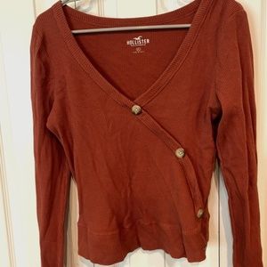 Rust Red Hollister Long-Sleeve Thermal Top